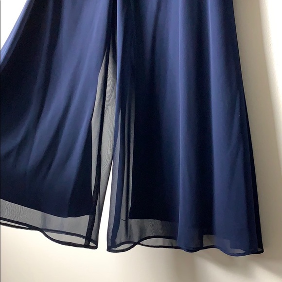 R&M Richards 2-piece Navy Blouse and Pants - Picture 4 of 5